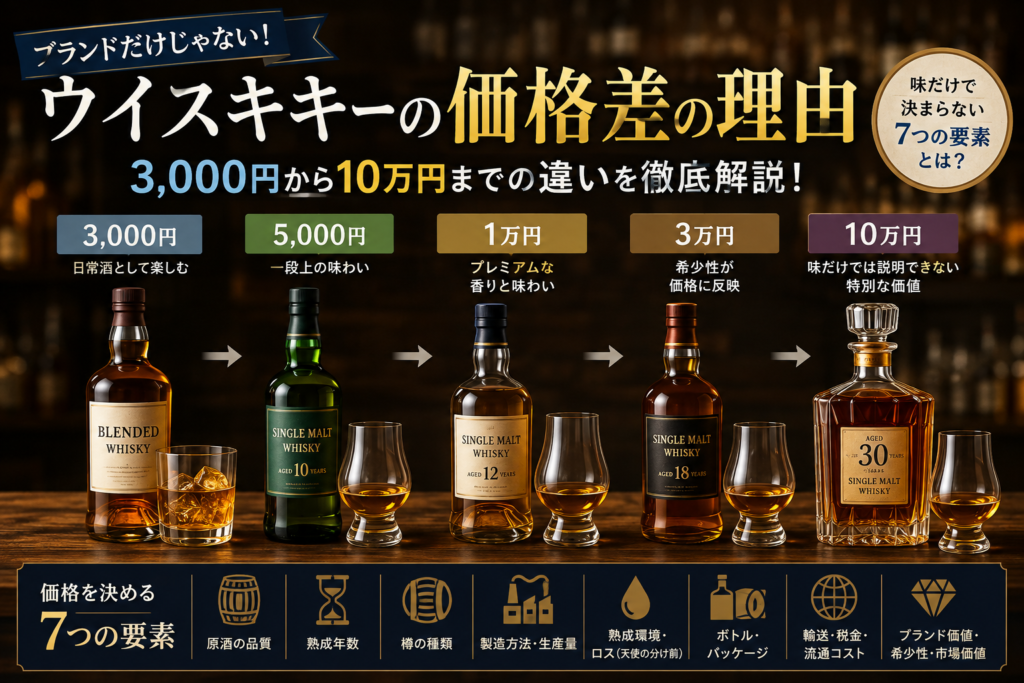 ウイスキーの価格差はなぜ生まれる？3,000円から10万円までの違いを徹底解説