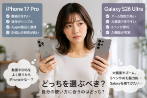 iPhone 17 ProとGalaxy S26 Ultra、結局どっちがおすすめ？使い方別に徹底比較！